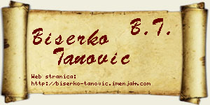 Biserko Tanović vizit kartica